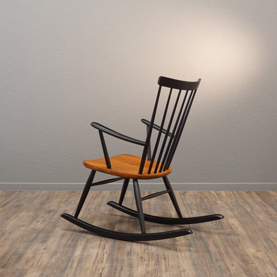 Image 1 of Hagafors Rocking Chair | Design Roland Rainer | Mid Century chaise à bascule années 60