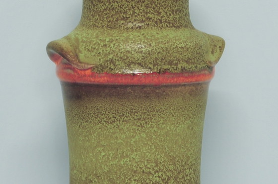 Image 1 of green & orange West Germany vase