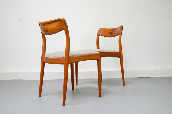 Image 1 of 6 sedie da pranzo in teak e lana di Johannes Andersen per Uldum