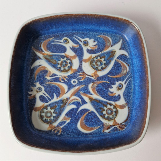 Image 1 of Royal Copenhagen / Aluminia - Fajance "Baca" bowl with birds by Nils Thorsson