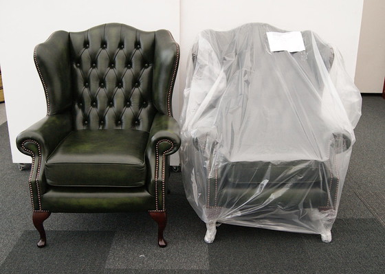 Image 1 of 2x Chesterfield wing chairs