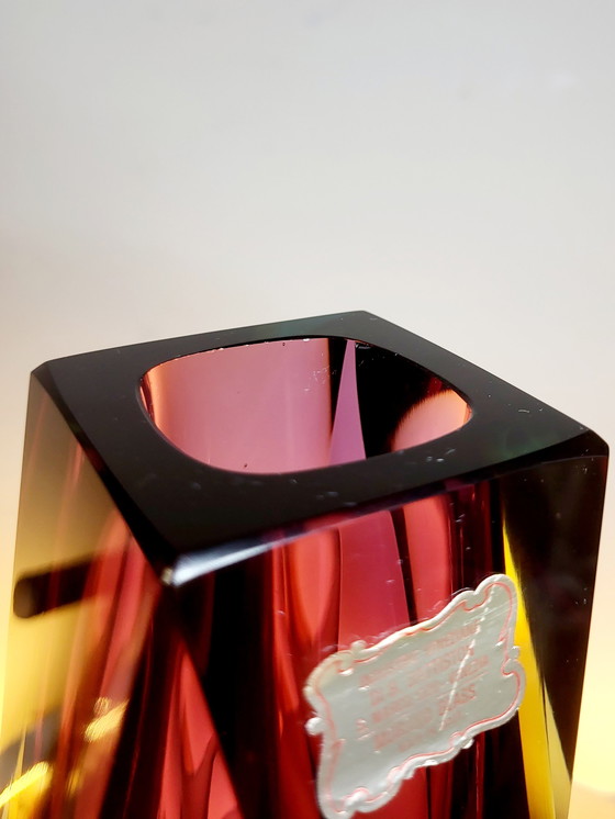 Image 1 of Flavio Poli, faceted XL Sommerso vase, Murano glass, Italy 1970s