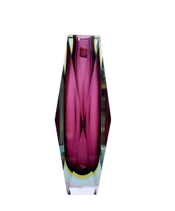 Image 1 of Flavio Poli, faceted XL Sommerso vase, Murano glass, Italy 1970s