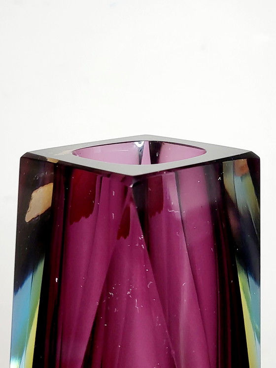 Image 1 of Flavio Poli, faceted XL Sommerso vase, Murano glass, Italy 1970s