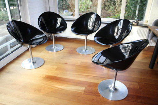 set of 5 Kartell Eros chairs