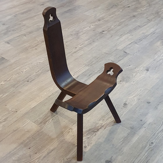 Image 1 of Brutalist Spanish tripod chair 