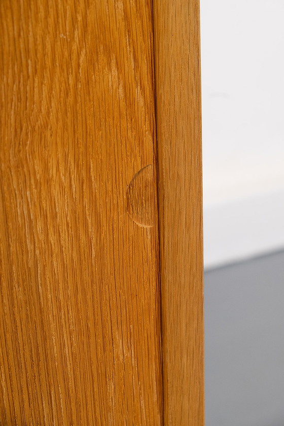 Image 1 of Small oak cabinet with sliding doors, 1960s