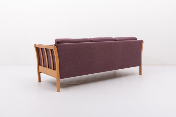 Image 1 of Vintage Danish design three seats sofa in aubergine wool