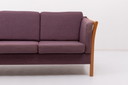 Vintage Danish design three seats sofa in aubergine wool