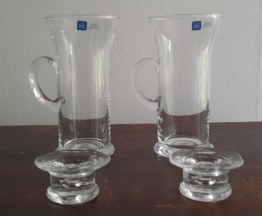 2x Arabia Heikki Orvola coffee glasses