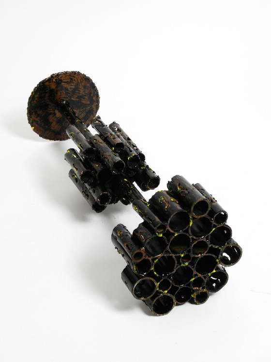 Image 1 of Marcello Fantoni 1950s brutalist iron candle holder