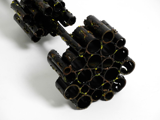 Image 1 of Marcello Fantoni 1950s brutalist iron candle holder