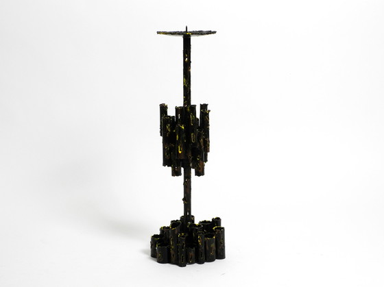 Image 1 of Marcello Fantoni 1950s brutalist iron candle holder