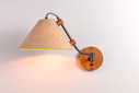 Vintage adjustable wall lamp with fabric shade