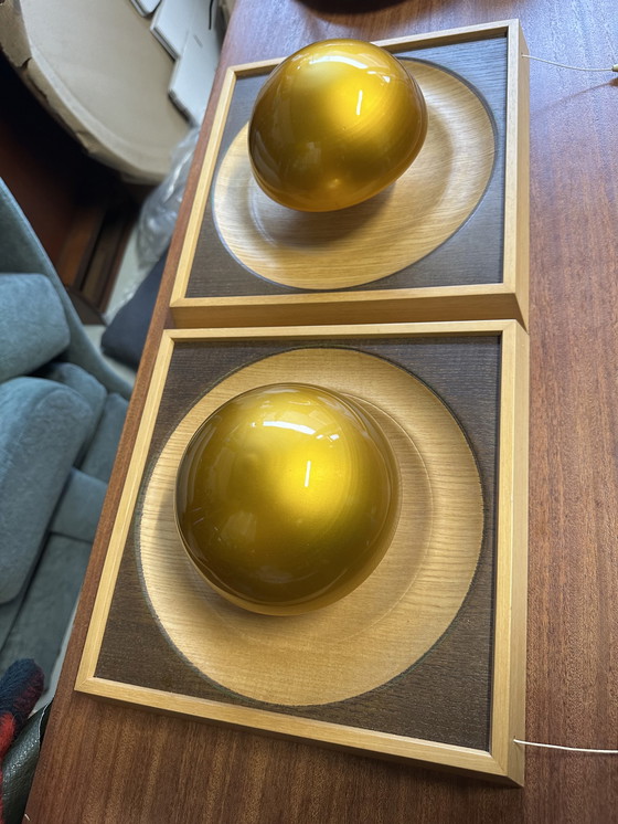 Image 1 of 2 gold-colored design wall lamps