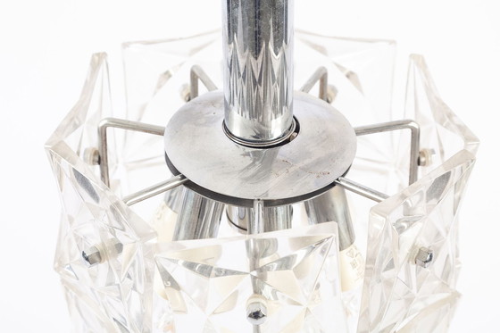 Image 1 of German crystal glass pendant lamp, 1960s