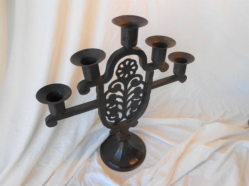 Wrought iron candlestick Hugo Berger (Goberg Schmalkalden)