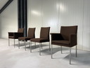 4 Bert plantagie Groove dining chairs brown wool fabric