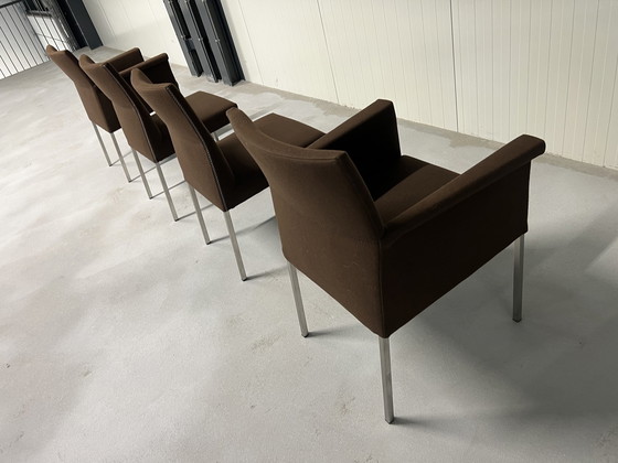 Image 1 of 4 Bert plantagie Groove dining chairs brown wool fabric