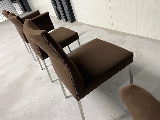 Image 1 of 4 Bert plantagie Groove dining chairs brown wool fabric