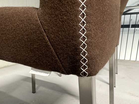 Image 1 of 4 Bert plantagie Groove dining chairs brown wool fabric