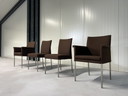 4 Bert plantagie Groove dining chairs brown wool fabric