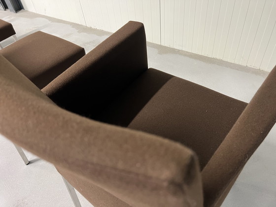 Image 1 of 4 Bert plantagie Groove dining chairs brown wool fabric