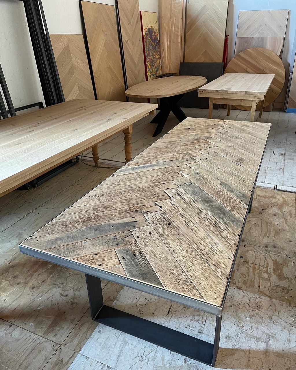 Herringbone table oak wood | €1,495 | Whoppah