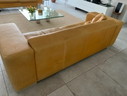 Machalke, 3 + 2.5 seater sofa + Hocker + 4 cushions, honey colour