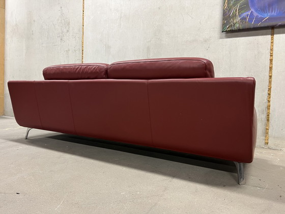 Image 1 of Leolux Paleta Sofa Ceras Maroon Leather