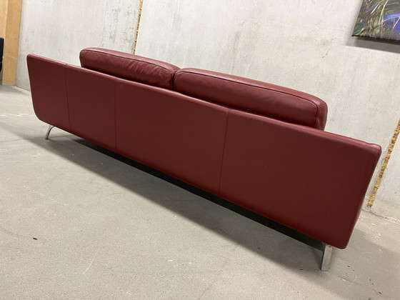 Image 1 of Leolux Paleta Sofa Ceras Maroon Leather