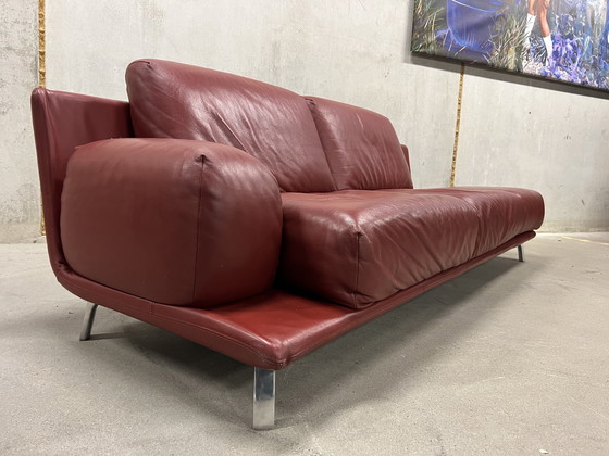 Image 1 of Leolux Paleta Sofa Ceras Maroon Leather