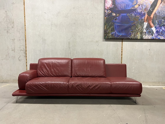 Image 1 of Leolux Paleta Sofa Ceras Maroon Leather