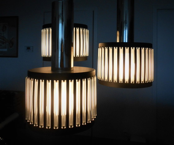 Image 1 of 3-light cascade hanging lamp by Schmahl & Schulz (Germany)