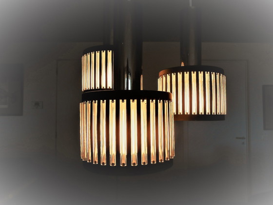 Image 1 of 3-light cascade hanging lamp by Schmahl & Schulz (Germany)