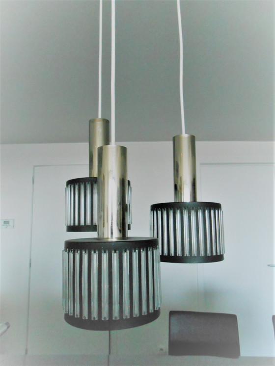 Image 1 of 3-light cascade hanging lamp by Schmahl & Schulz (Germany)