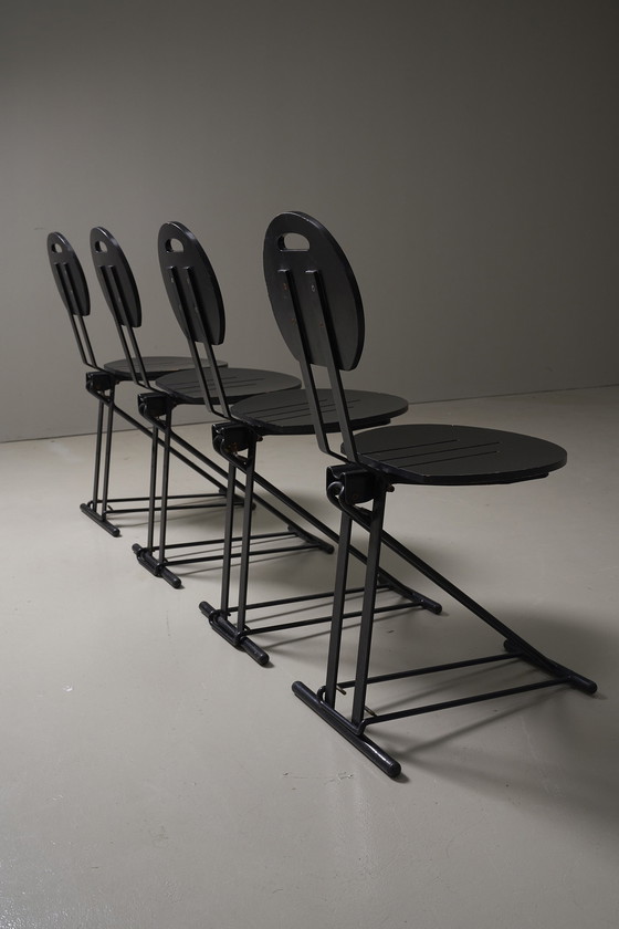 Image 1 of 4x Vintage Italian Post Modern folding chair