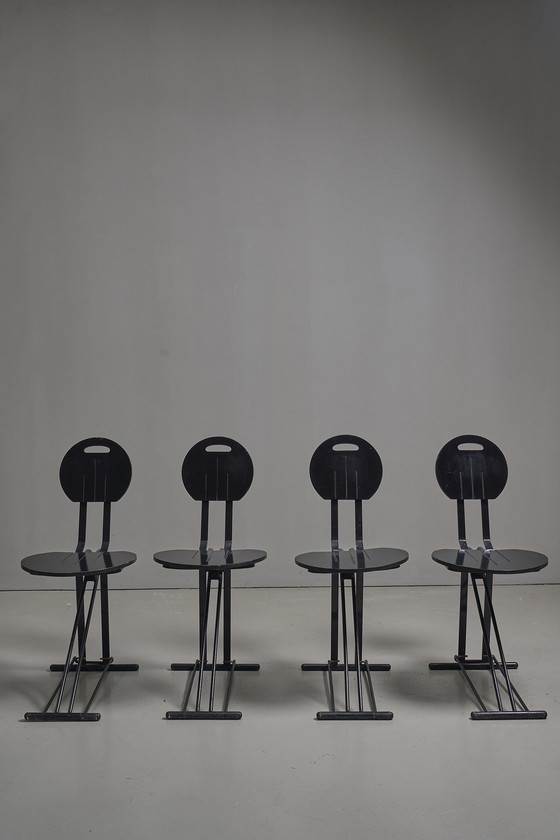 Image 1 of 4x Vintage Italian Post Modern folding chair