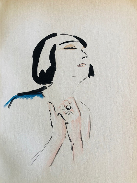 Image 1 of Kees van Dongen 1925 pochoir "Prière"