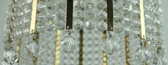 Image 1 of 1960s PENDANT LIGHT brass and acrylic hollywood regency style