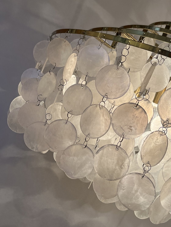 Image 1 of Capiz pendant chandelier pearl shell lamp XL