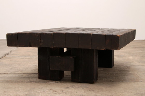 Image 1 of Table basse brutaliste en pin par Jens Lyngsøe pour Havdrup Trævarefabrik