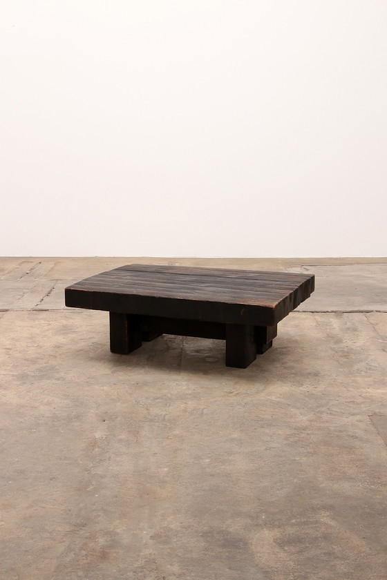 Image 1 of Table basse brutaliste en pin par Jens Lyngsøe pour Havdrup Trævarefabrik