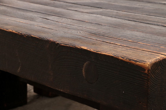 Image 1 of Table basse brutaliste en pin par Jens Lyngsøe pour Havdrup Trævarefabrik