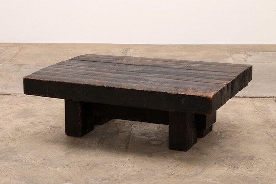 Image 1 of Table basse brutaliste en pin par Jens Lyngsøe pour Havdrup Trævarefabrik