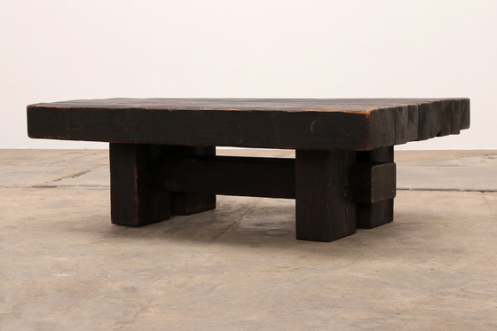 Image 1 of Table basse brutaliste en pin par Jens Lyngsøe pour Havdrup Trævarefabrik