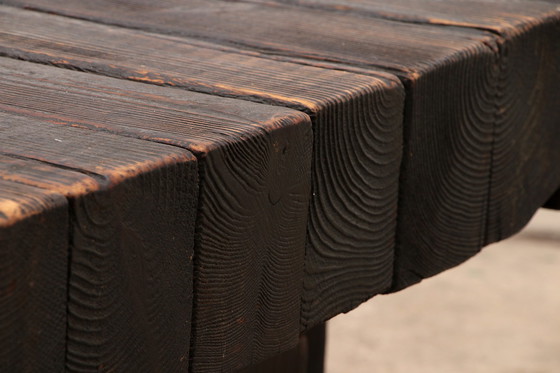 Image 1 of Table basse brutaliste en pin par Jens Lyngsøe pour Havdrup Trævarefabrik