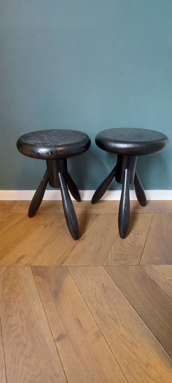 Image 1 of 2 tabourets fusée, Artek Baby Rocket Stool conçu par Eero Aarnio