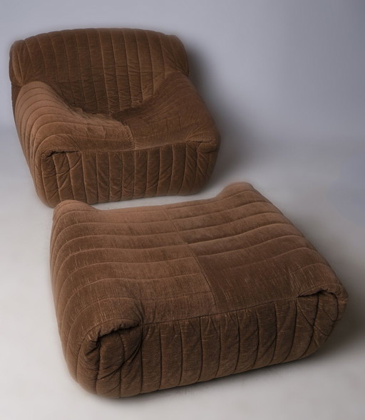 Cinna/ Ligne Roset model Sandra Single Seat with Ottoman