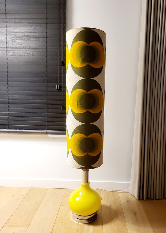 Image 1 of Retro XL floor lamp with glass base from the 1960s